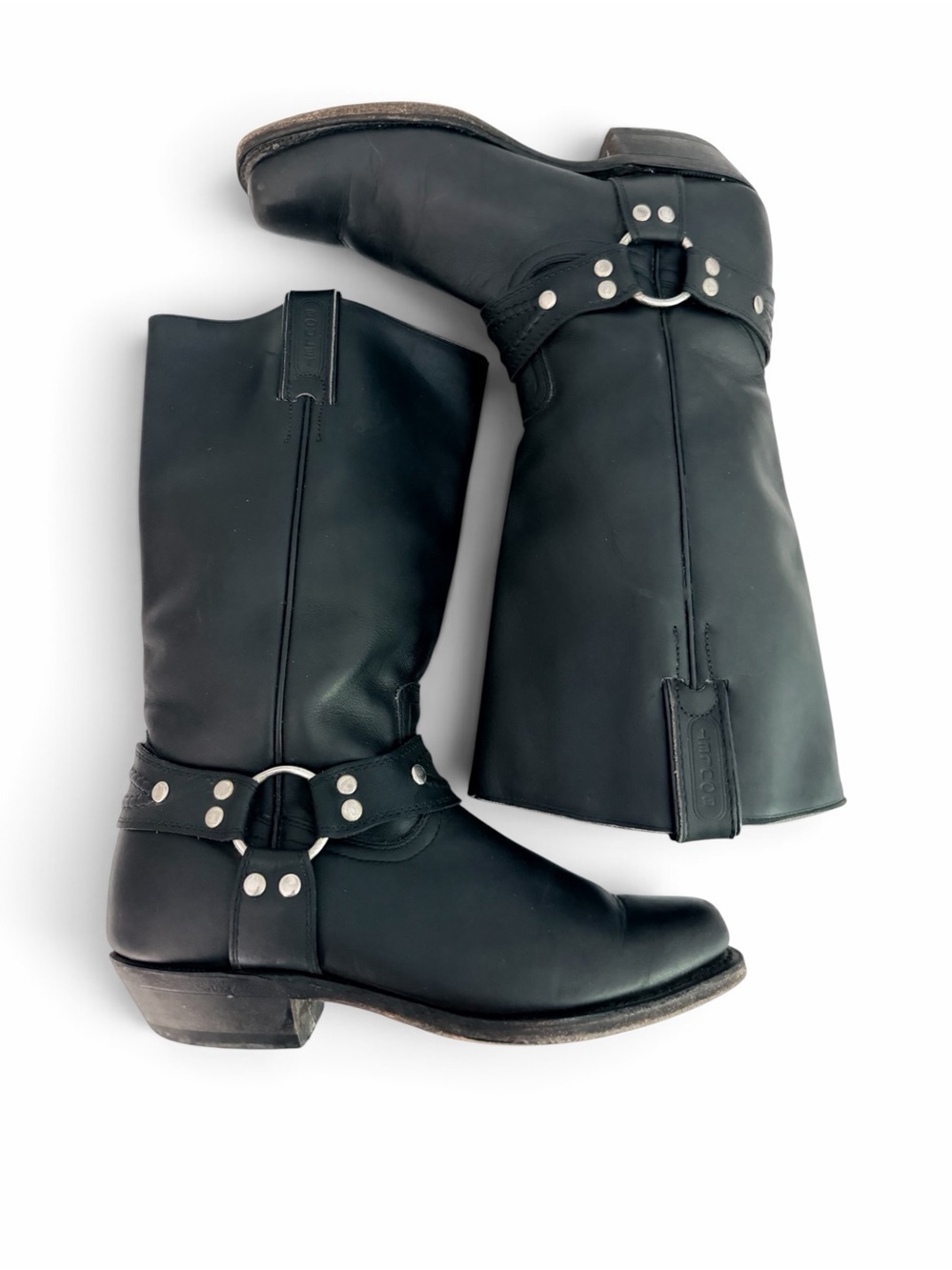 BOULET Black Leather Harness Motorcycle Biker Boots 6.5